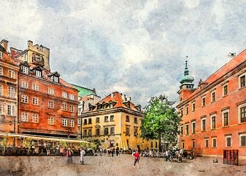 Warsaw watercolor art #warsaw by JBJart Justyna Jaszke