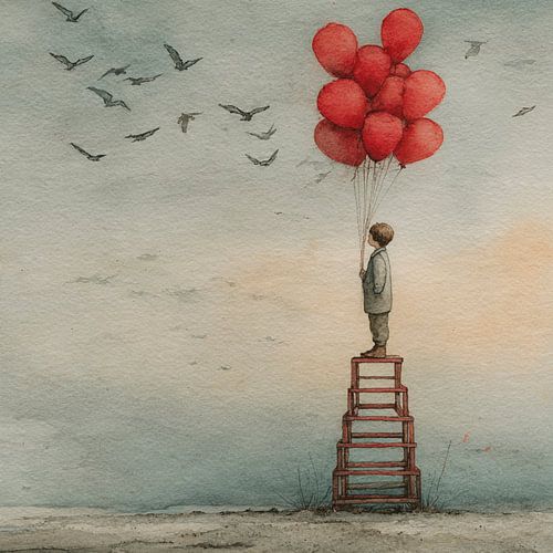 Zwevende hoop ballonnen