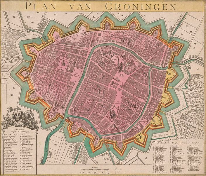 Plattegrond van de stad Groningen (1777 - 1810), onbekend van Meesterlijcke Meesters