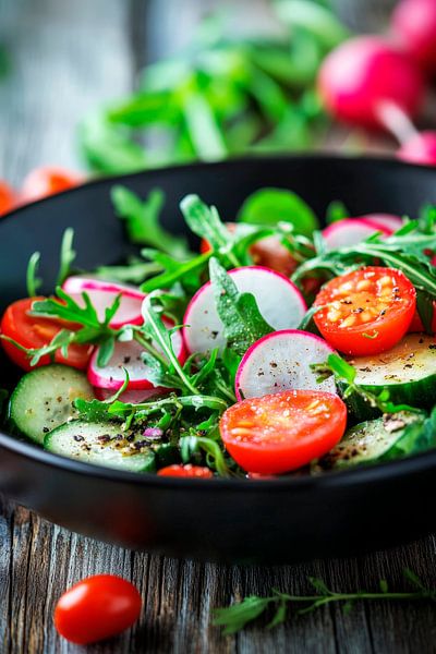 Bunte Frischsalat-Mischung im Schalen-Design von Poster Art Shop