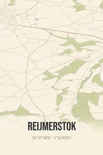 Vintage map of Reijmerstok (Limburg) by Prints of Place