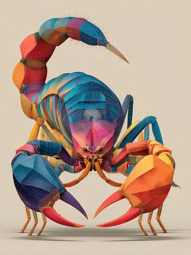 Skorpion Sternzeichen - Bunte Geometrische Kunst