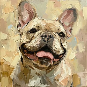 Bulldog with tongue by De Mooiste Kunst