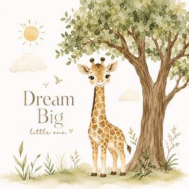Dream Big Little One – Safari Nursery Wall Art by Nobilian Atelier