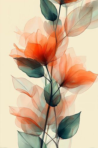 Transparency in Coral & Green no.1