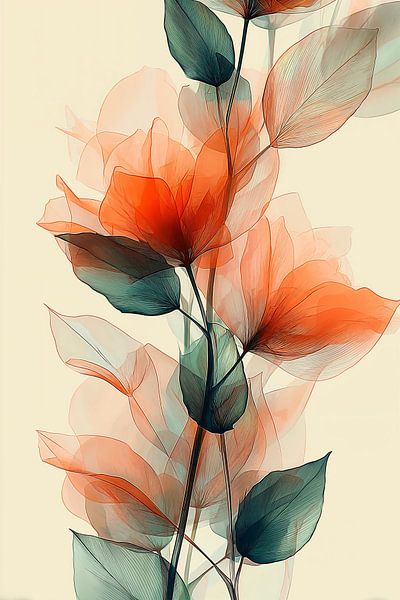 Transparenz in Coral & Green Nr. 1 von Studio BB