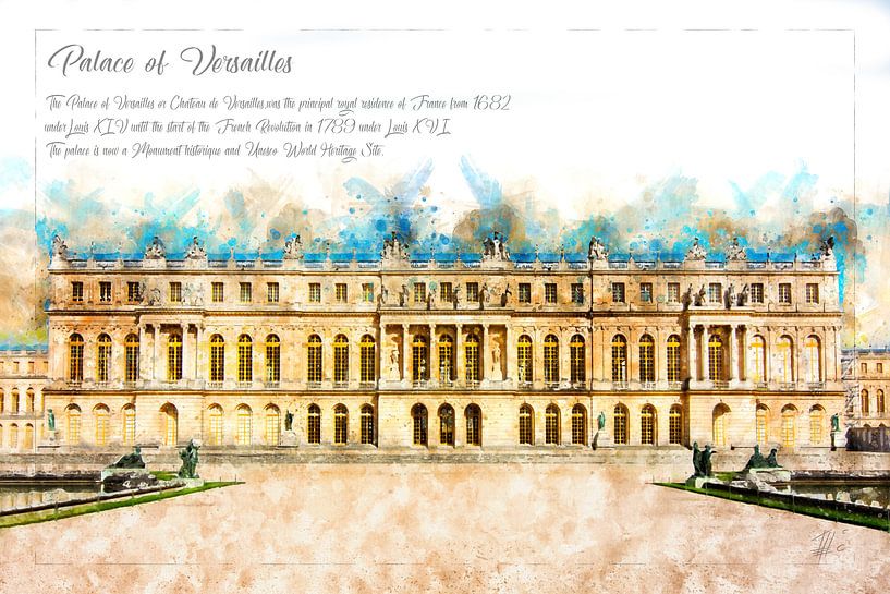 Versailles, Aquarell, Frankreich von Theodor Decker