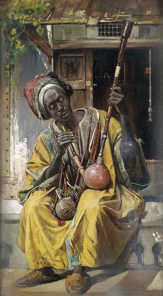 Waterpijp roker - Gyula Tornai- 1903 van Atelier Liesjes