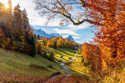 Herfst in Garmisch met Zugspitze