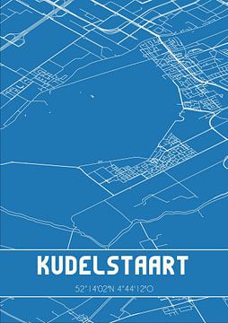Blauwdruk | Landkaart | Kudelstaart (Noord-Holland) van Rezona