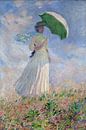 Vrouw met parasol gedraaid naar rechts, Claude Monet van Meesterlijcke Meesters thumbnail