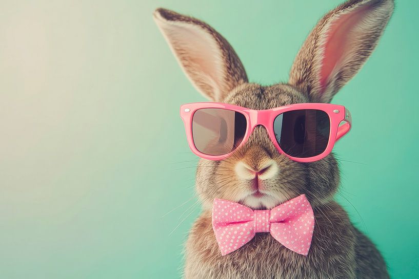 Cool glasses and bow tie: trendy bunny by Poster Art Shop