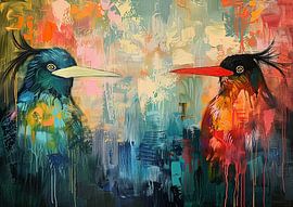 Wohnbereich von Abstraktes Gemälde