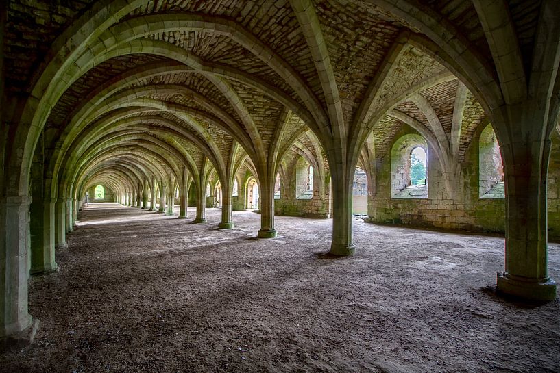 De gewelven van Fountains Abbey van Frans Nijland