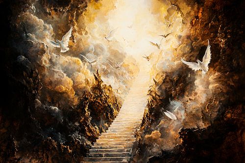 Trap naar licht en vogels