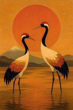 Crane painting. by Johannes