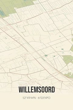 Vintage landkaart van Willemsoord (Overijssel) van Rezona