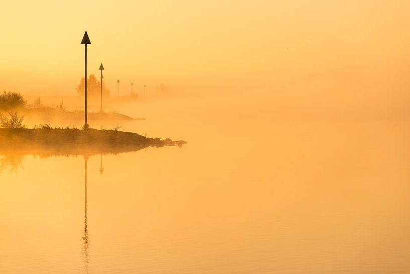 Morgenlicht auf dem Fluss IJssel - 3 von Damien Franscoise