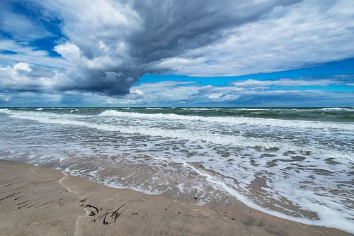 Het westelijke strand aan de Fischland-Darß