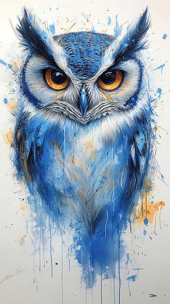 owl - little owl by Gelissen Artworks