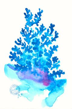 I LOVE POP MARINA - Koraal blauw azzurro su bianco van Petra Kaindel