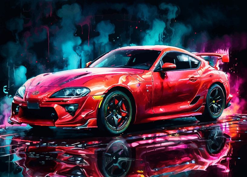 Toyota Supra Turbo Aquarell Neon von MIROKKU