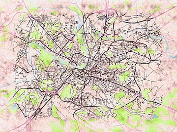 Kaart van Angoulême in de stijl 'Soothing Spring' van Maporia