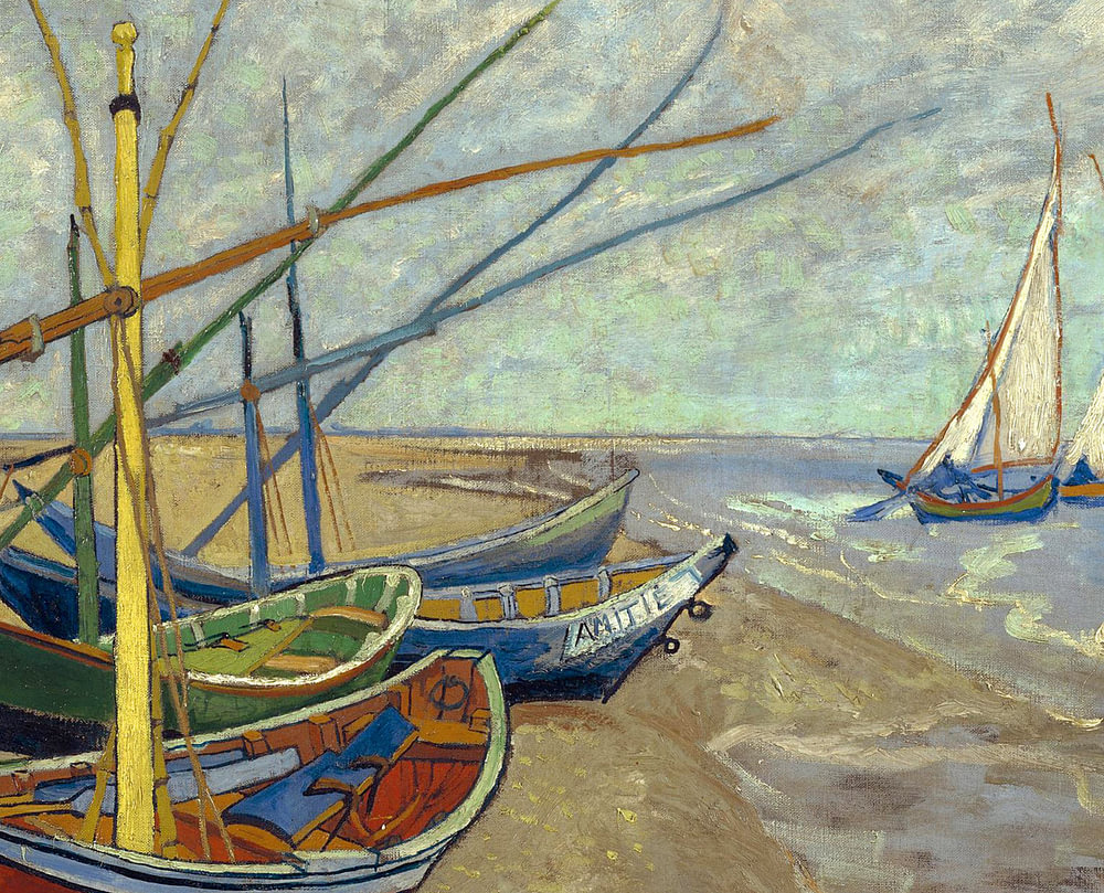 Vincent Van Gogh Bateaux De P che Sur La Plage Des Saintes Maries de 