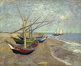 Vincent van Gogh. Fishing boats on the beach at Les Saintes-Maries-de-la-Mer by 1000 Schilderijen thumbnail