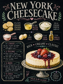 New York Cheesecake – Vintage Recipe Chalkboard von Green Nest