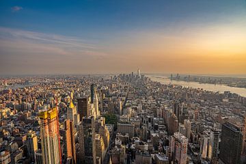 New York City skyline at sunrise, USA by Patrick Groß