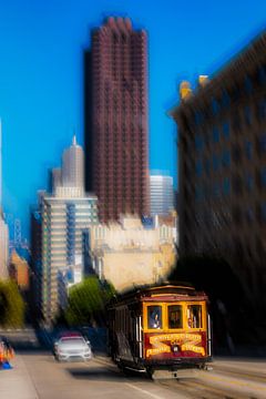 Cable car Nob Hill San Francisco Kalifornien USA abstraktion Mehrfachbelichtung von Dieter Walther