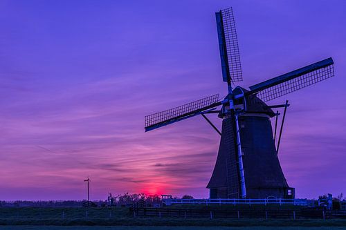 Zonsondergang molen Aarlanderveen