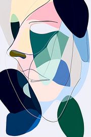 Abstrakte Gesichtsansicht in sanften Farben von Poster Art Shop