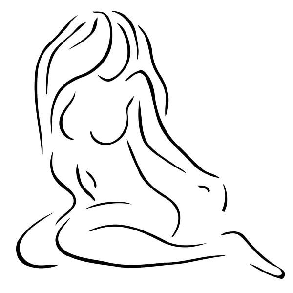 Line drawing woman with beautiful curves by Emiel de Lange