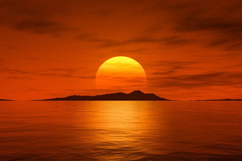 big beautiful fantasy sunset over the ocean by Markus Gann