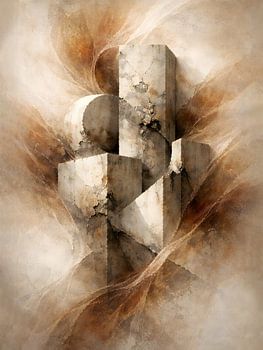 Monolithic Stone Geometric Composition