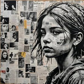 Mädchen im Kopf - Street Kid von Betty Maria Digital Art