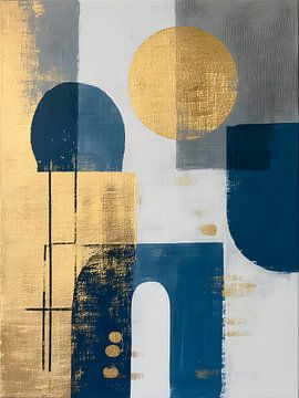 Japandi-stijl - Blauw en goud II