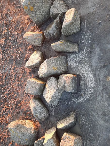 Stone deer on the beach by Michael Godlewski