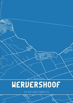 Blauwdruk | Landkaart | Wervershoof (Noord-Holland) van Rezona