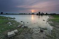 Zonsondergang IJssel Windesheim provincie Overijssel van Adrian Visser thumbnail