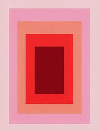 Modernist Abstract Layered Rectangle - Geometric Pink Color Block Art