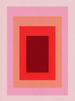 Modernist Abstract Layered Rectangle - Geometric Pink Color Block Art
