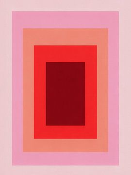 Modernist Abstract Layered Rectangle - Geometric Pink Color Block Art
