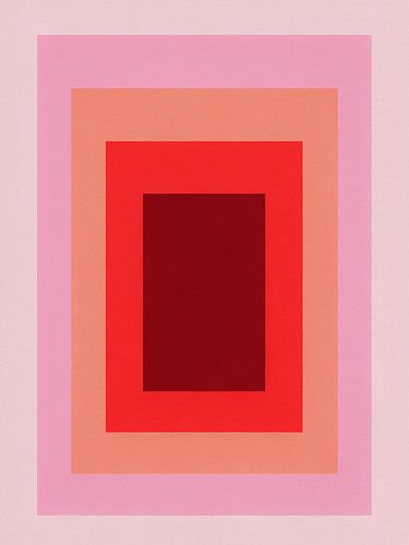 Modernistische Abstracte Gelaagde Rechthoek - Geometrische Roze Kleurenblok Kunst