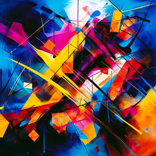 Dynamisch abstract schilderij