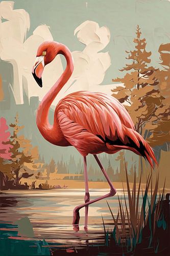 Flamant dans son habitat naturel