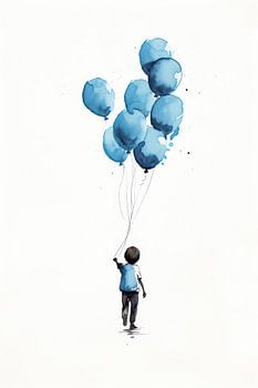 Boy with Blue Balloons