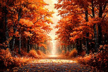 Kleurrijke herfst in het bos van Art & Soul Creations